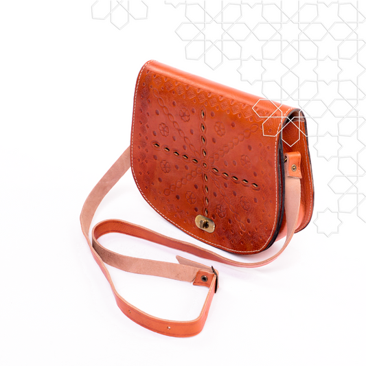 Handmade Moroccan Leather Hand bag Brown