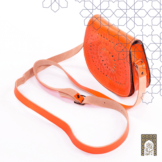 Handmade Moroccan Leather Hand bag Orange