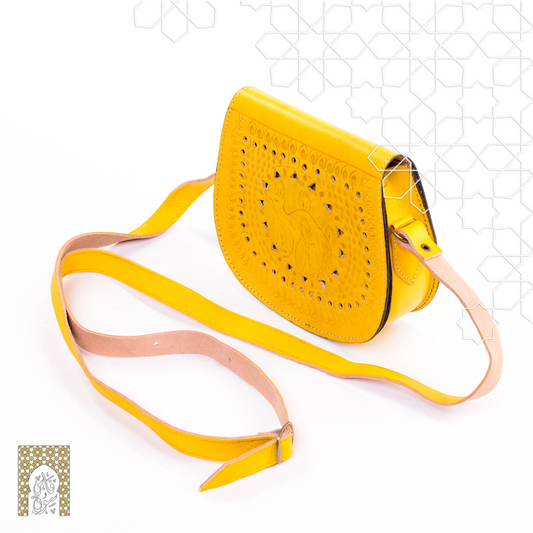 Handmade Moroccan Leather Hand bag Yellow